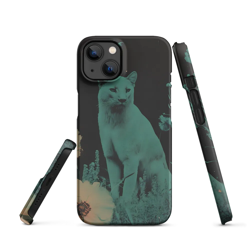 Cyan Lion Surrounded by Flowers | Phone Case