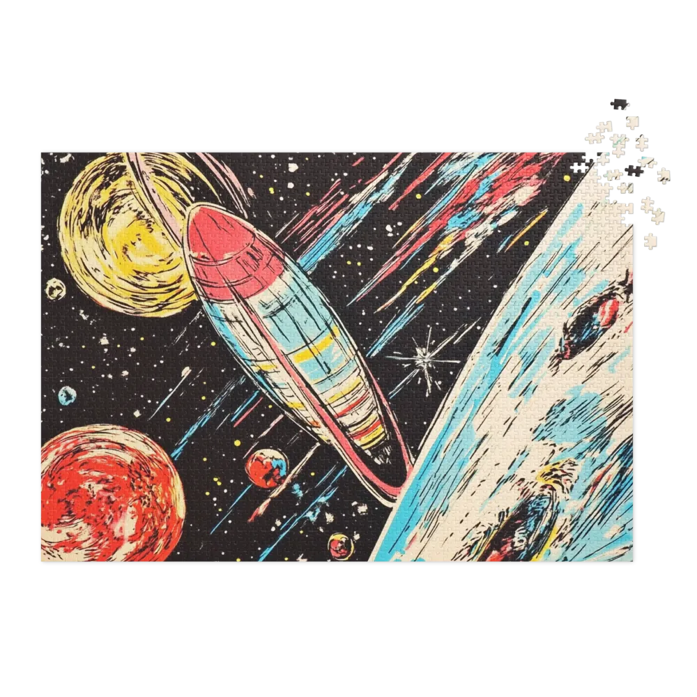 Retro Space Exploration 
 Jigsaw Puzzle in Tin Box