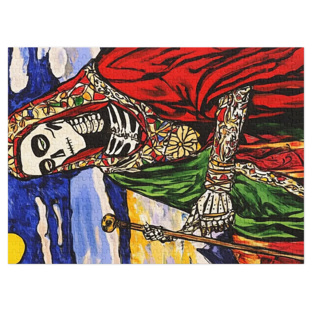 Santa Muerte Iluminada 
 Puzzle em caixa de metal