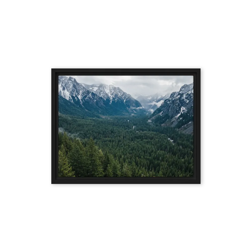 Alpine Forest Valley 
 Poster with Red oak Frame | 11″x 14″
