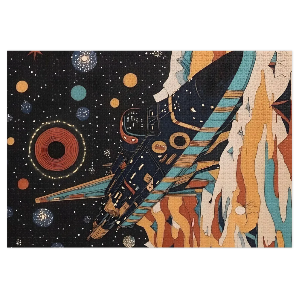 Futuristic Spaceship in a Cosmic Landscape | Jigsaw Puzzle (252/520 pieces)