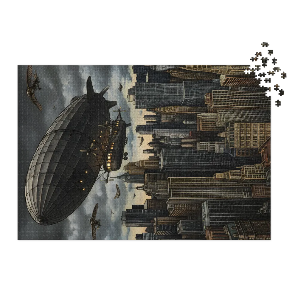 Zeppelin Over City | Jigsaw Puzzles