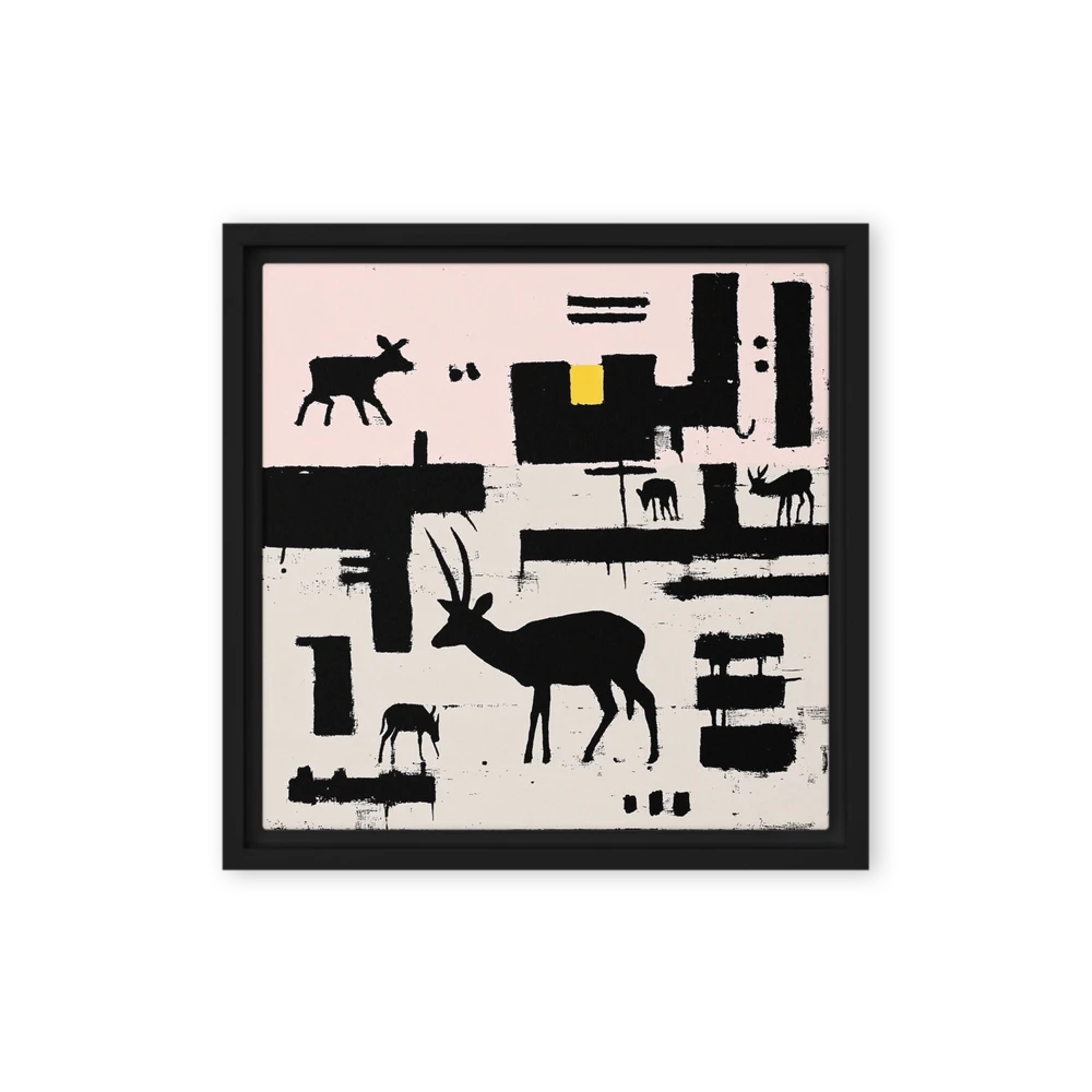 Gazelles and Abstract Blocks | Art Print