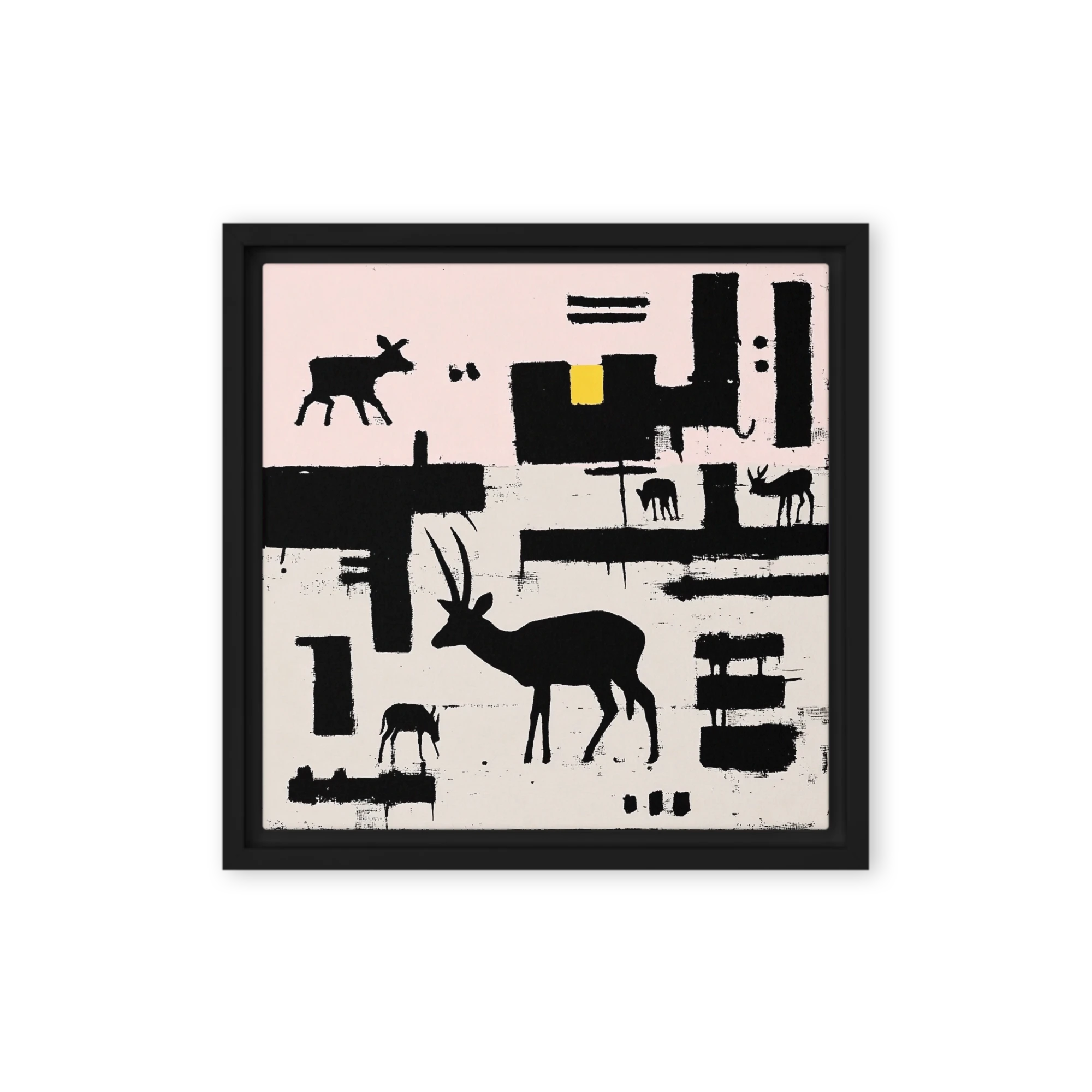 Gazelles and Abstract Blocks | Art Print