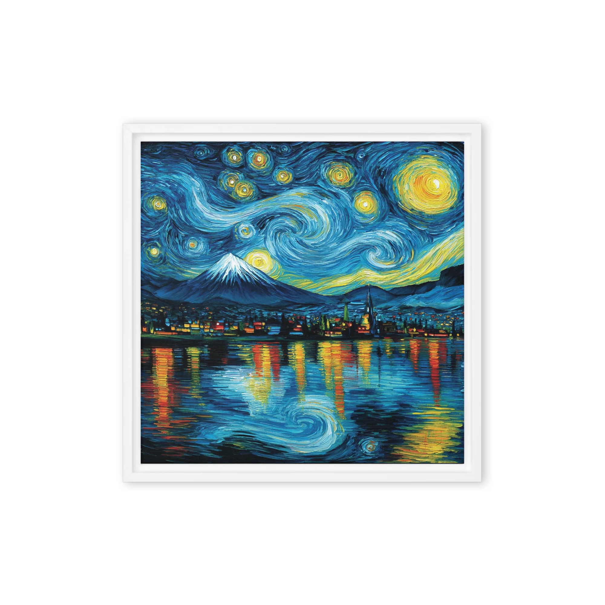 Starry City Night Reflection | Art Print