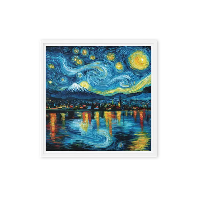 Starry City Night Reflection | Art Print