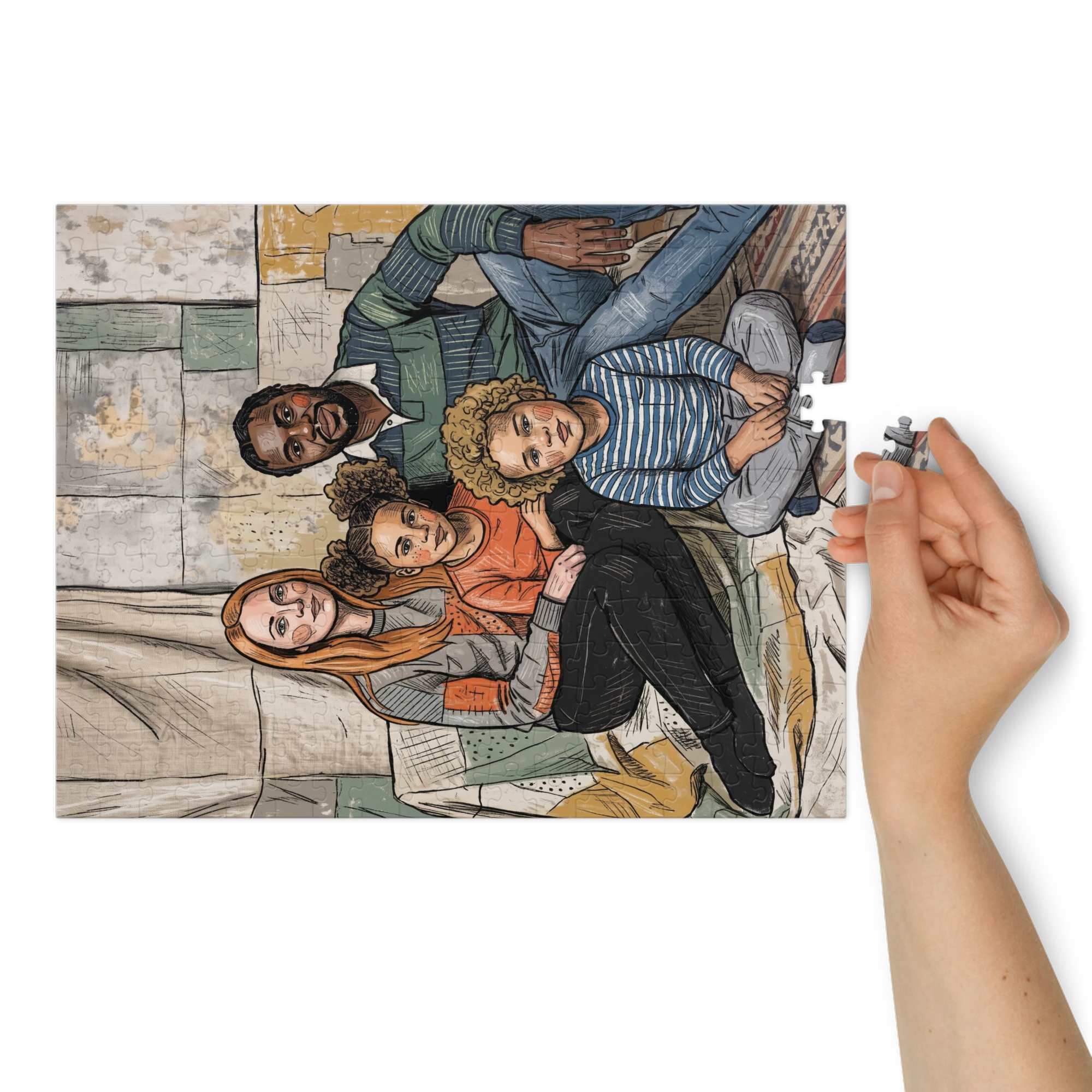 Family Portrait Puzzle — Totemic Expressionism