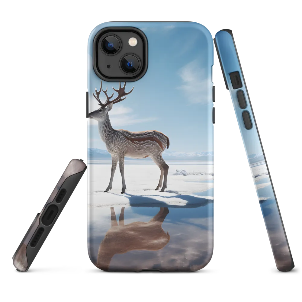Deer Standing on Snowy Landscape | Phone Case