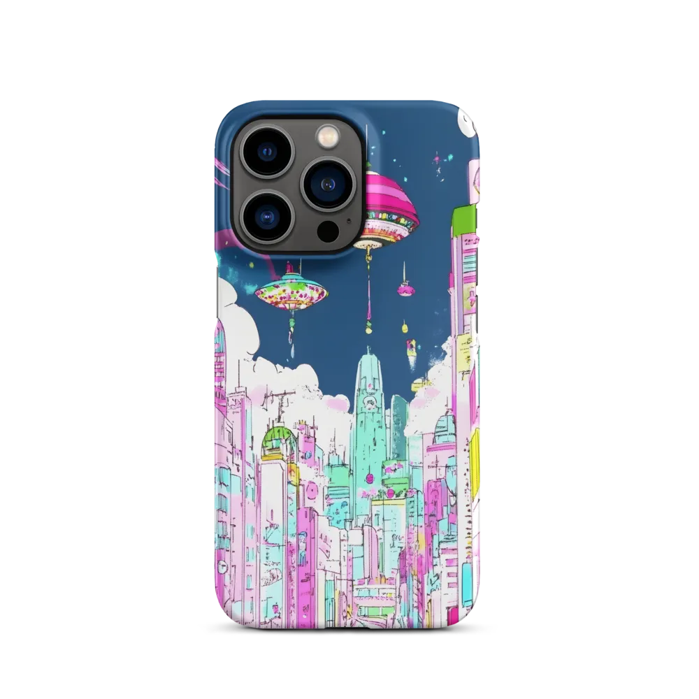 Futuristic Cityscape with Flying Vehicles | Phone Case