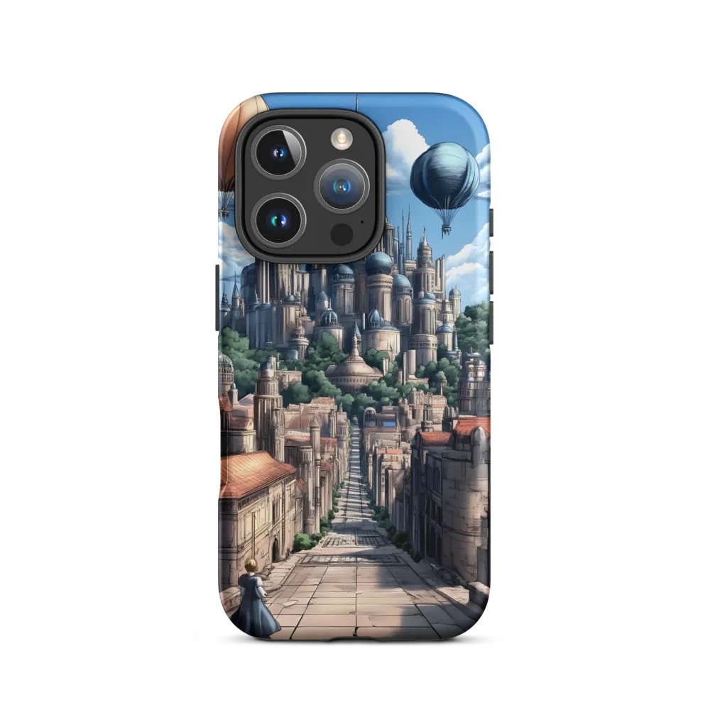Fantasy Cityscape with Castle and Balloons | Phone Case