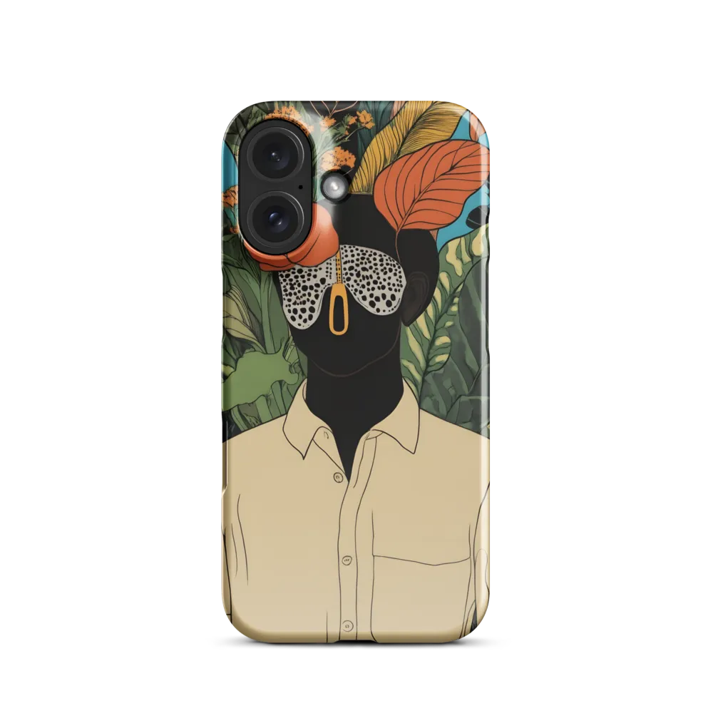 Tropical Elegance: The Masked Figure 
 iPhone 12 | Snap Case