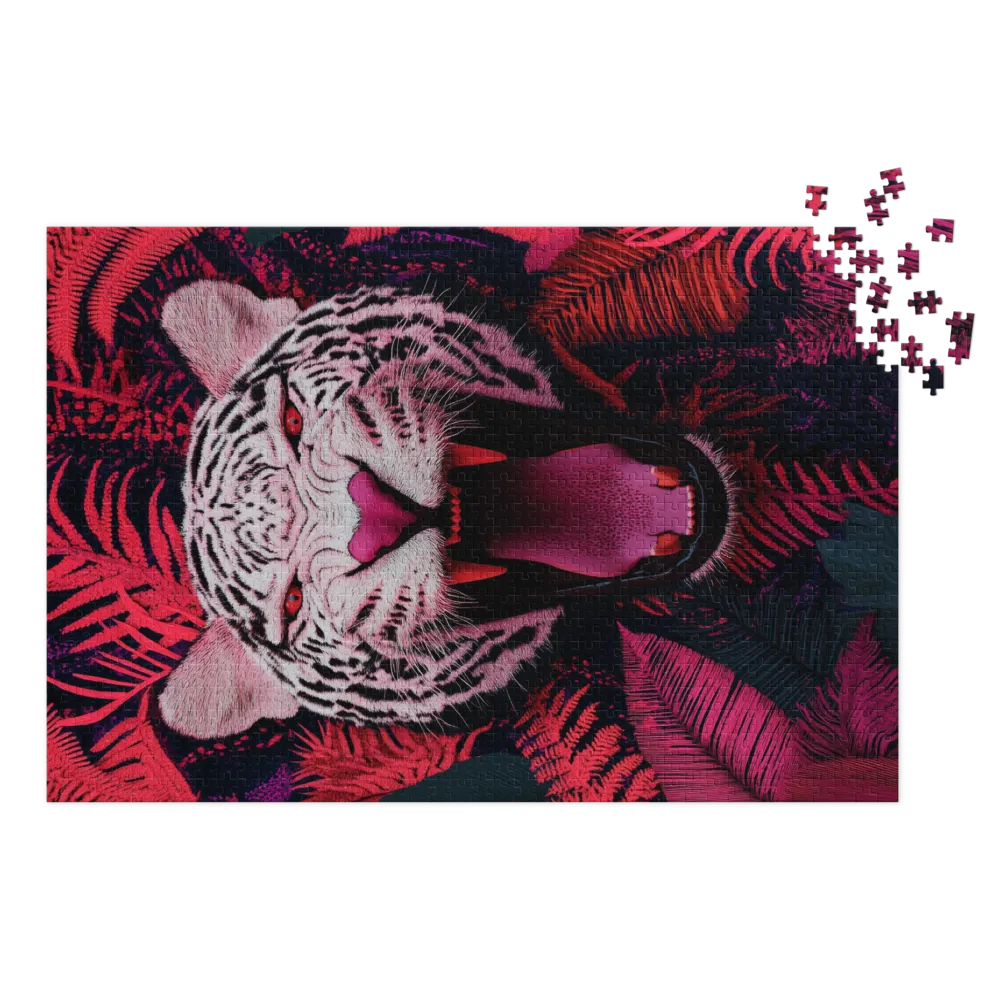 The Roar of the White Tiger 
 Jigsaw Puzzle in Tin Box