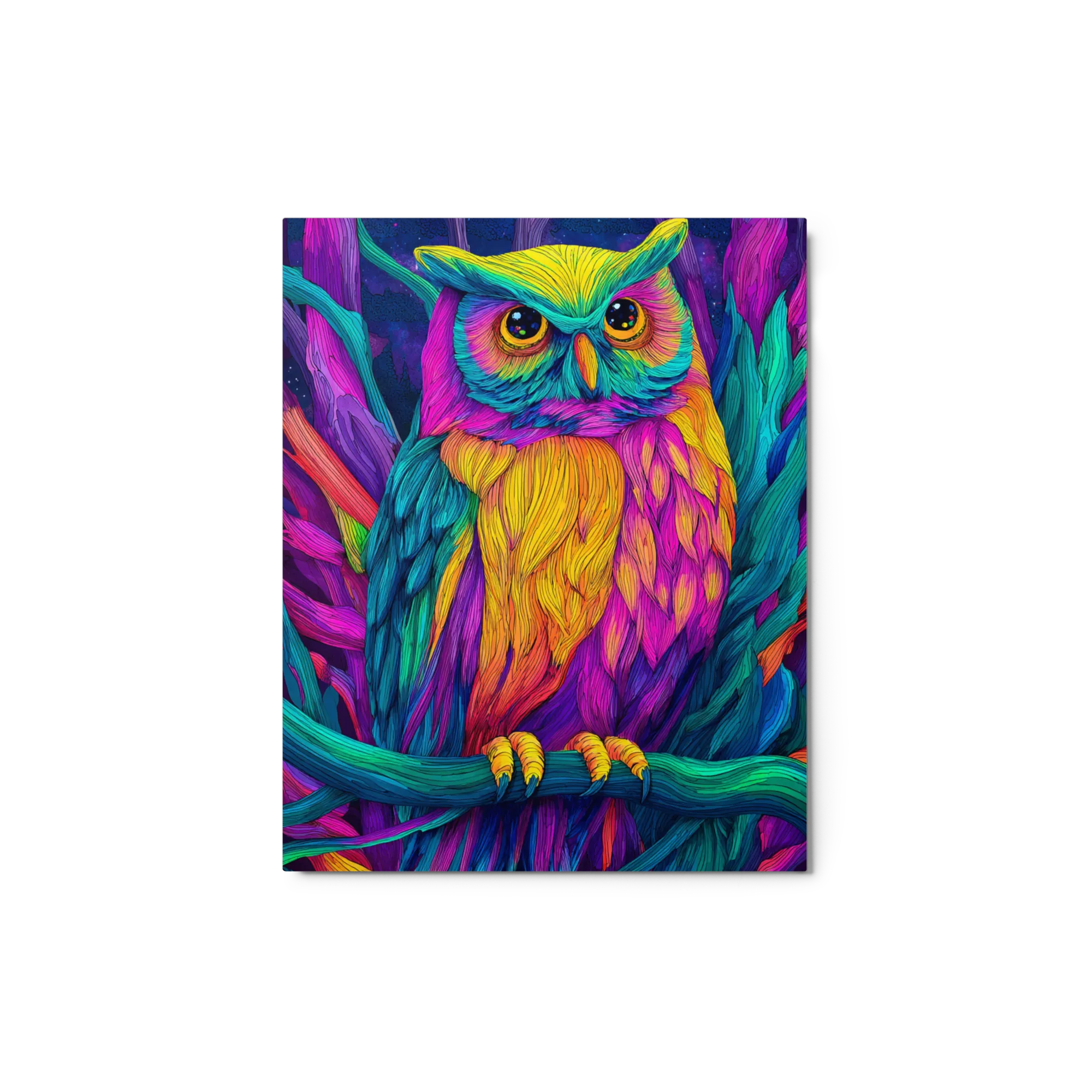 Neon Psychedelic Owl | Art Print