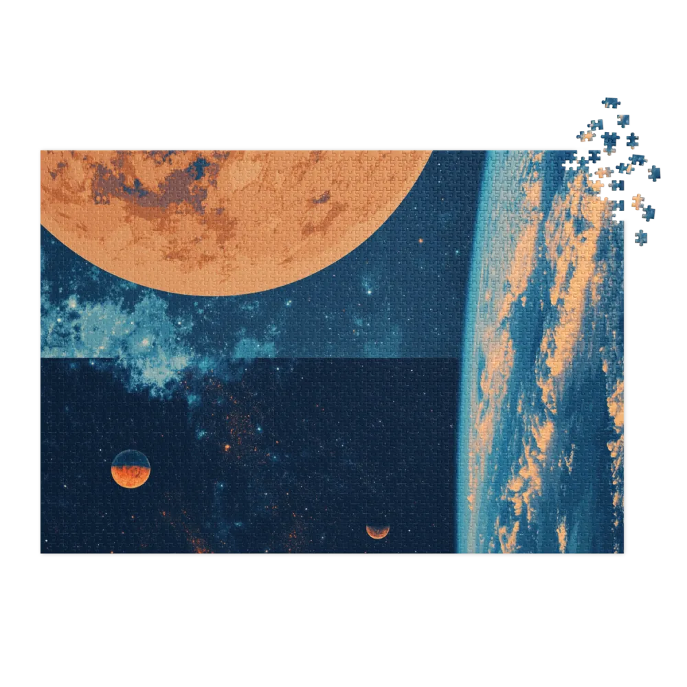 Cosmic Scene with Planets