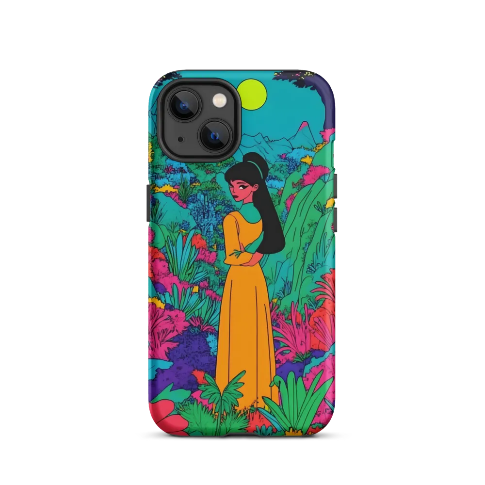 Vibrant Woman in Lush Landscape | Phone Case