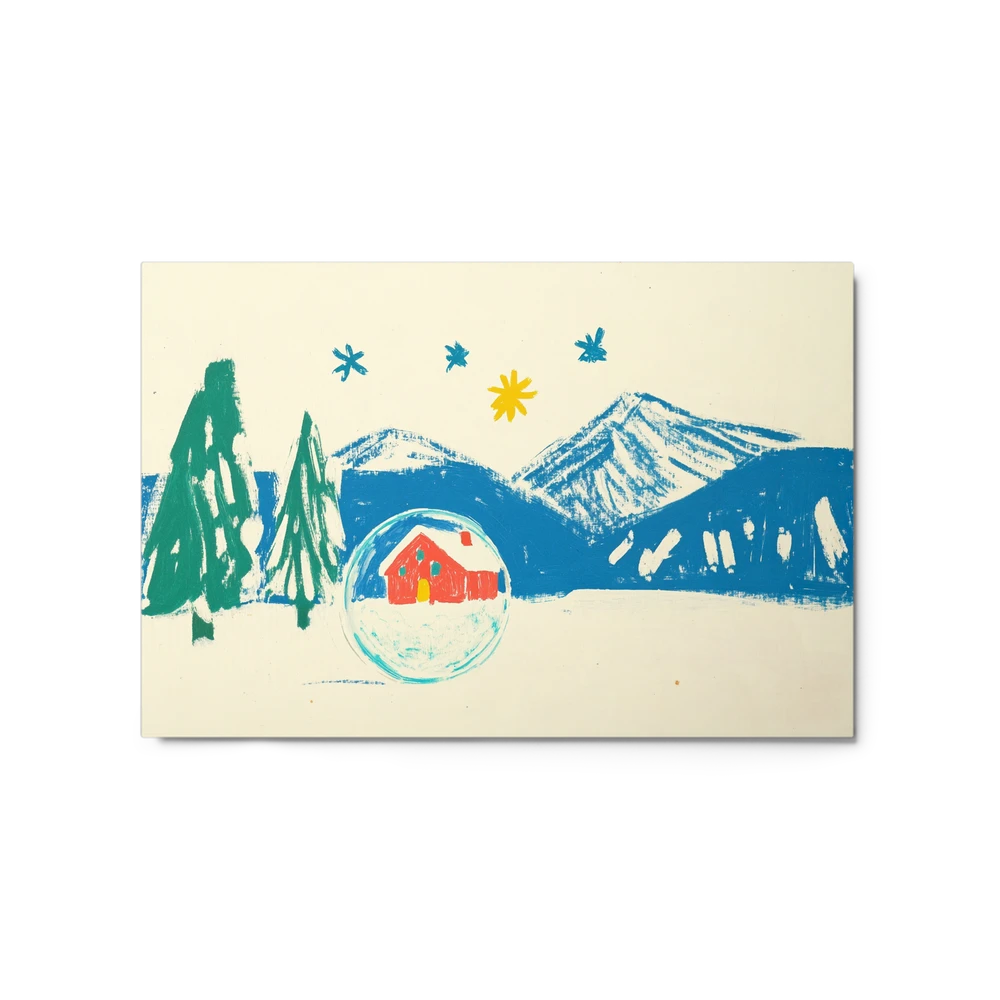 Winter Cabin Snow Globe | Art Print
