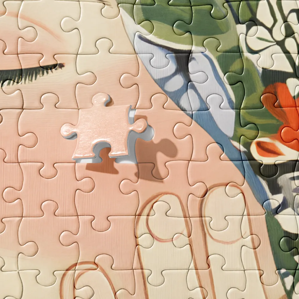 Serene Floral Portrait 
 Jigsaw Puzzle