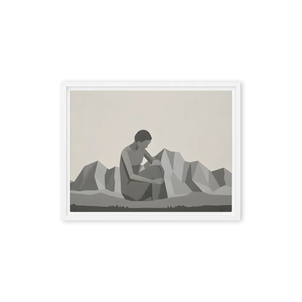 Solitude in Grayscale Peaks 
 Metal Print | 16″x 20″