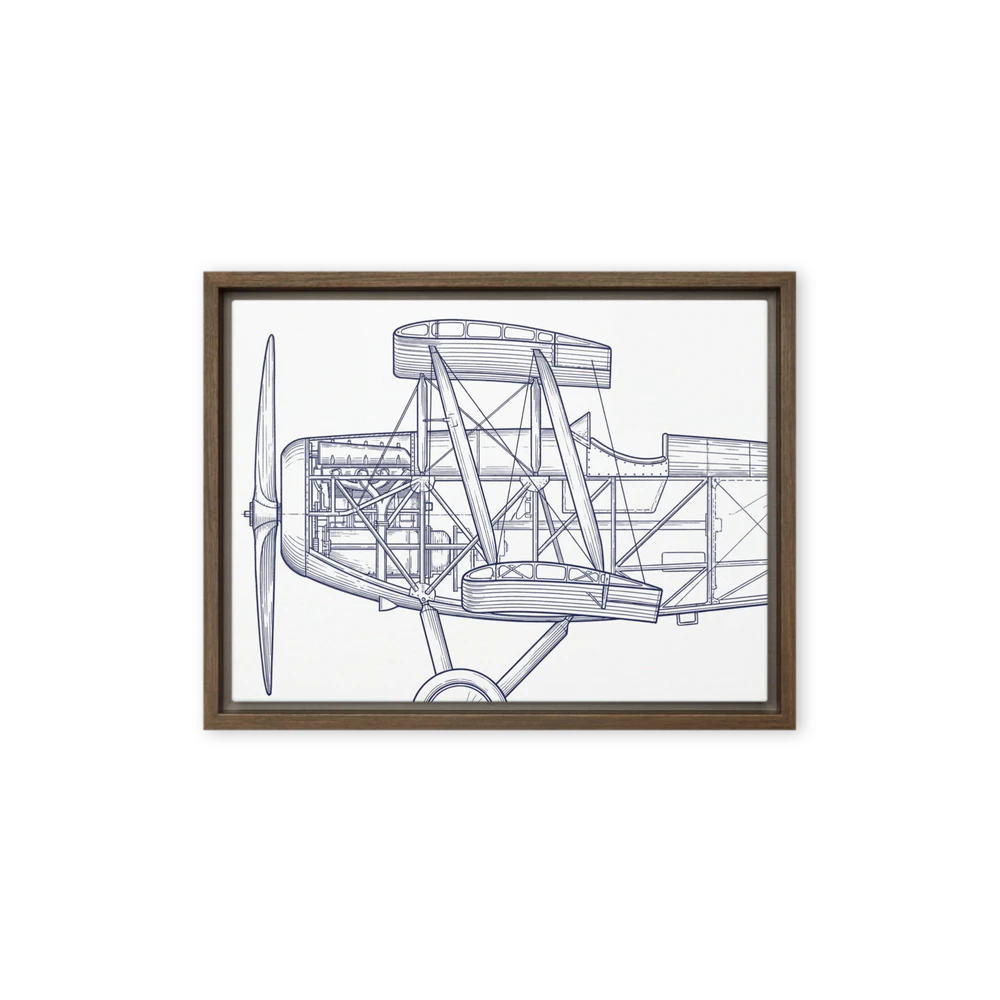 Vintage Biplane Blueprint | Art Print
