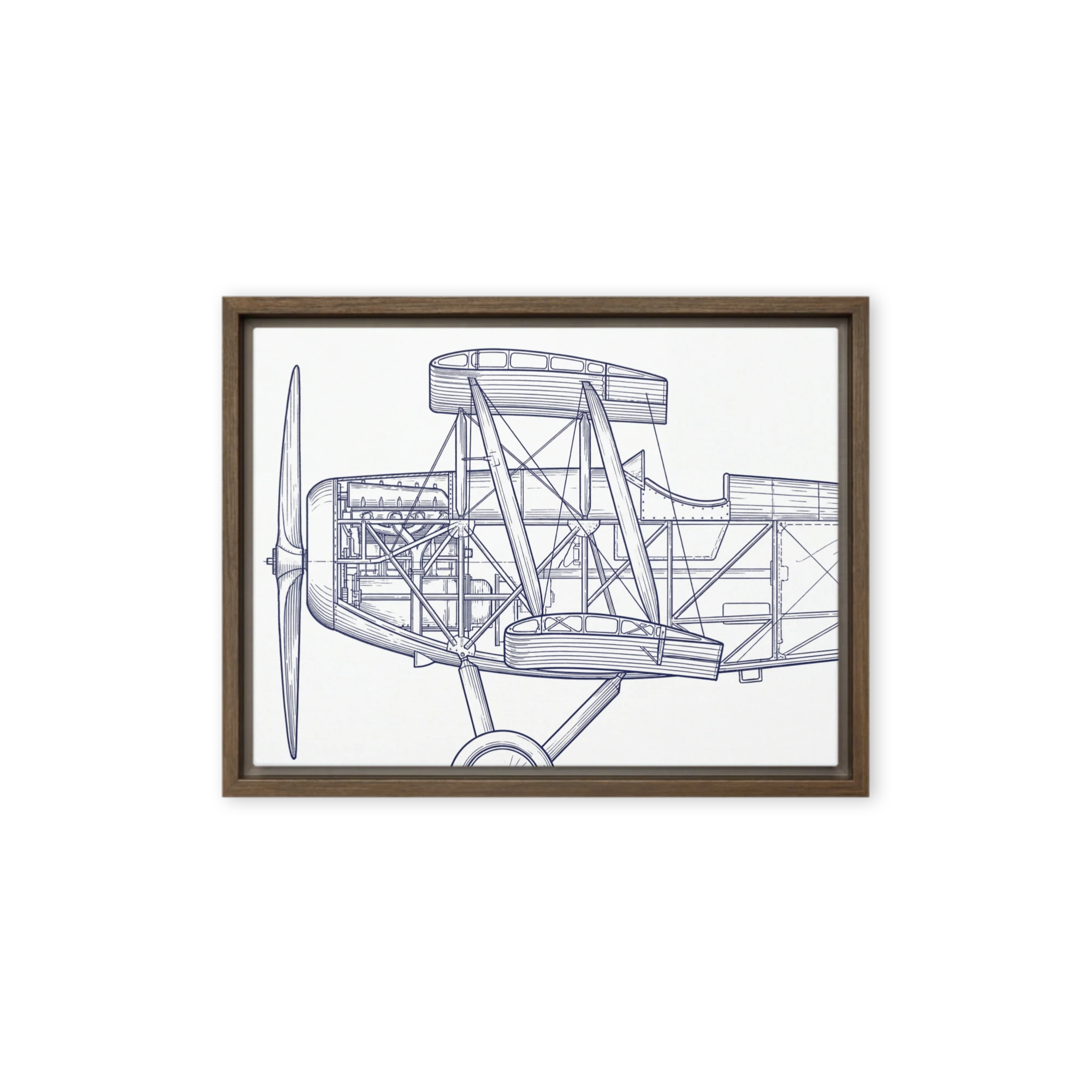Vintage Biplane Blueprint
