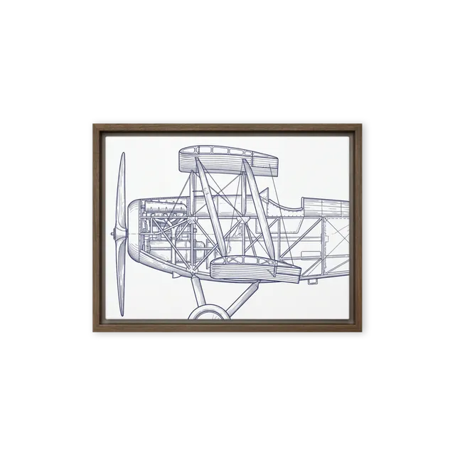 Vintage Biplane Blueprint | Art Print