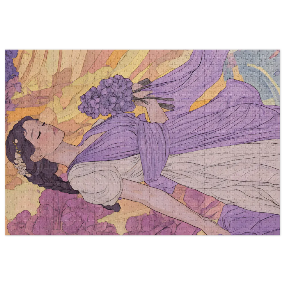 Sonho Lilás Art Nouveau 
 Puzzle em caixa de metal