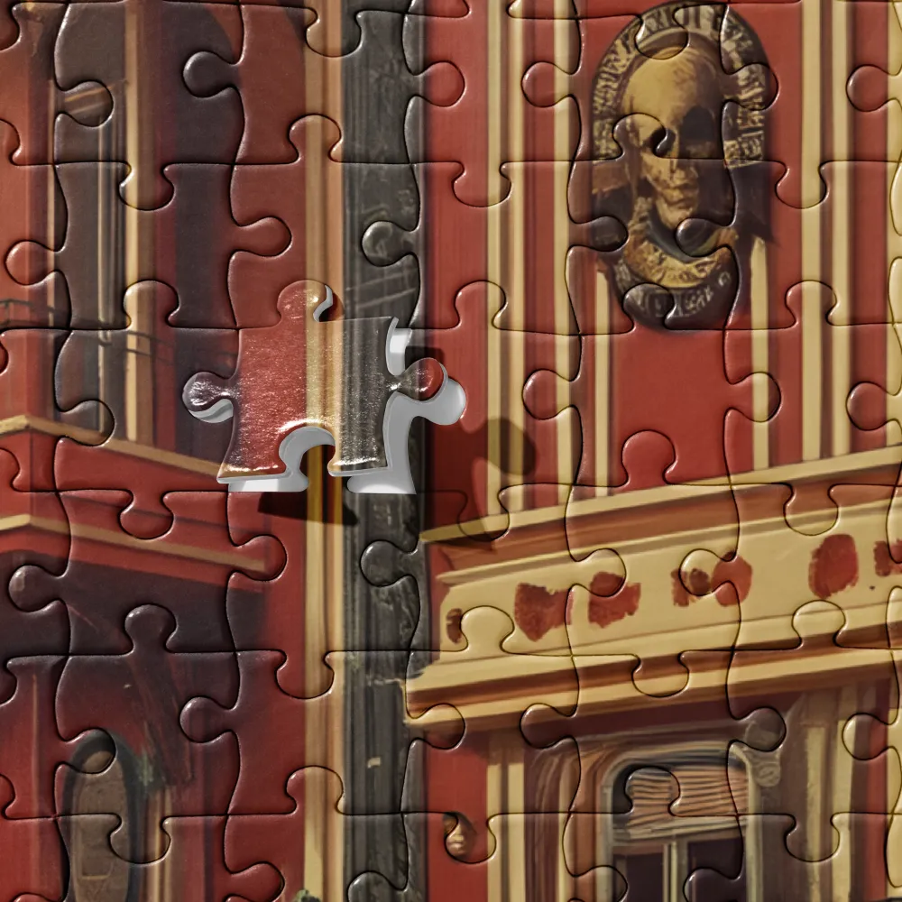 Crimson Alley Retro Ride 
 Jigsaw Puzzle