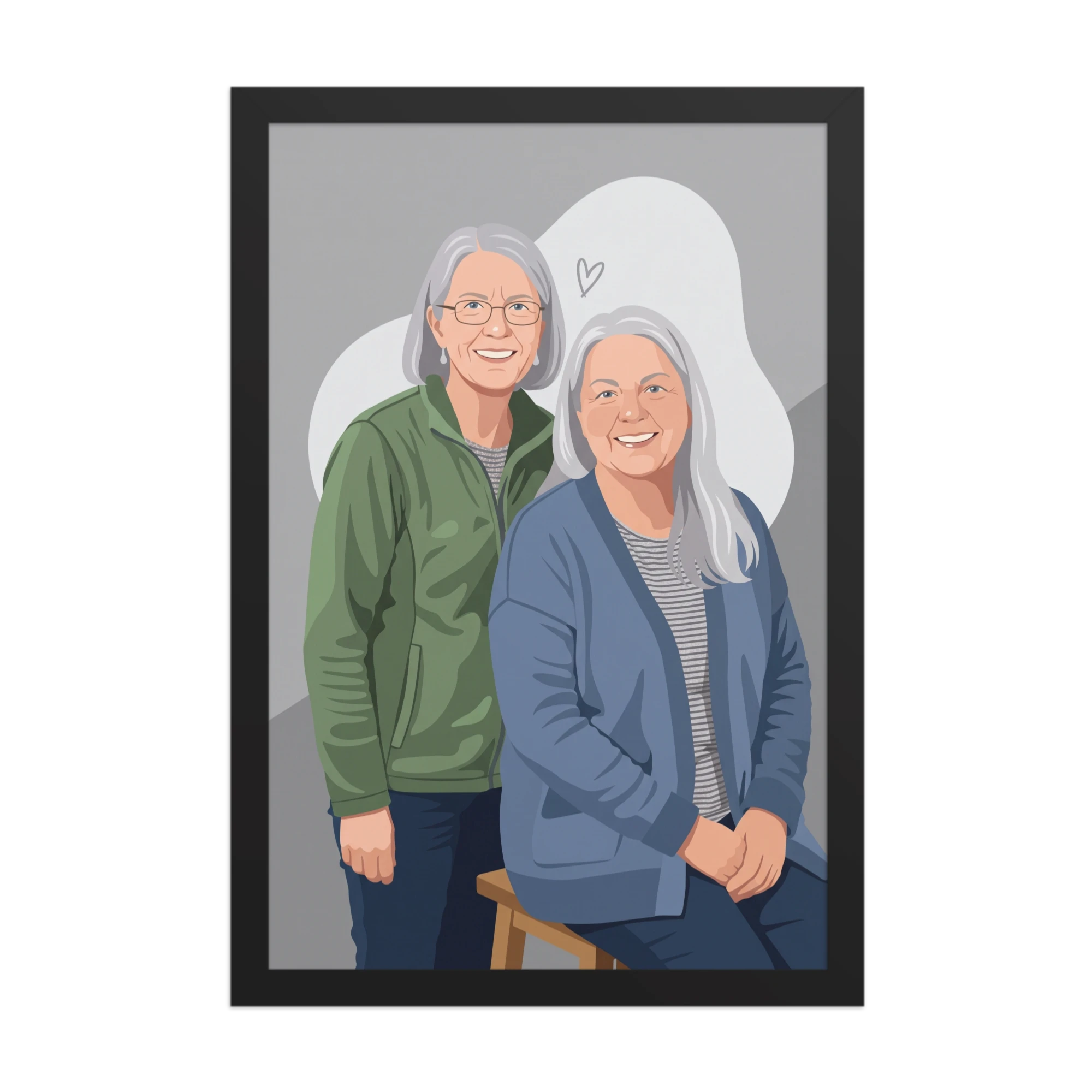 Minimal Vector Couple Portrait — example