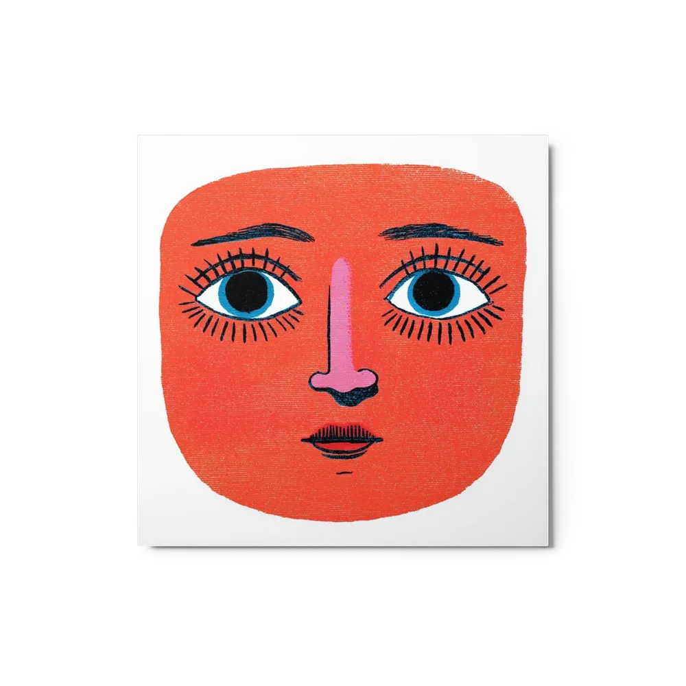 Red Stylized Face | Art Print