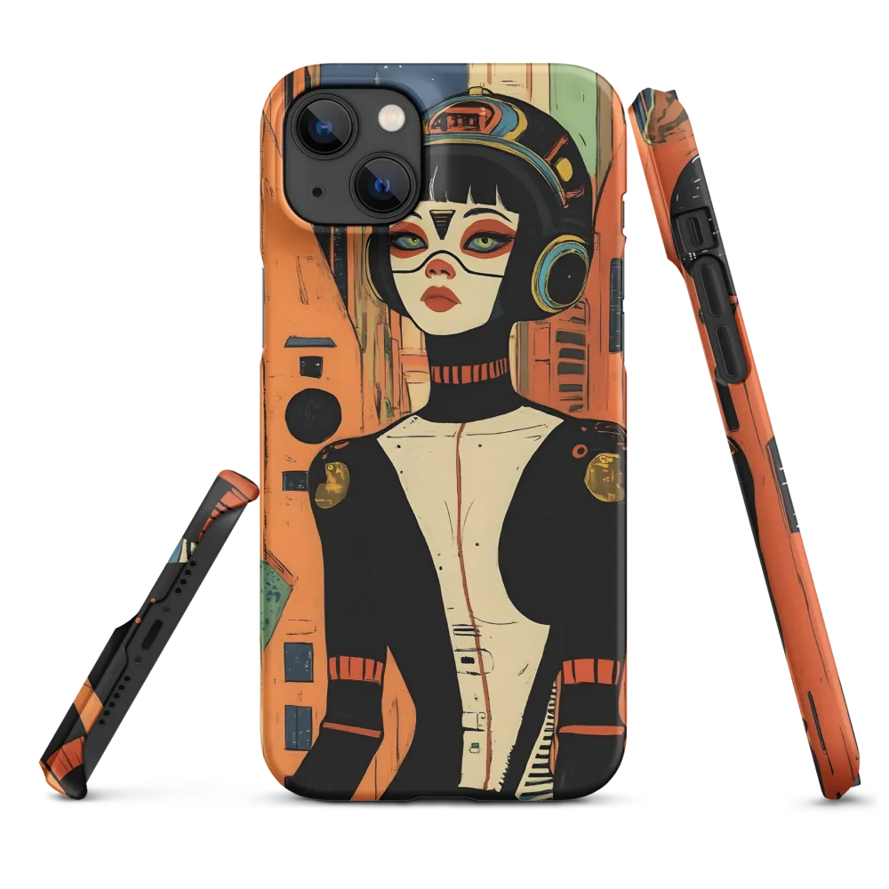Futuristic Female Character in Urban Landscape | Phone Case