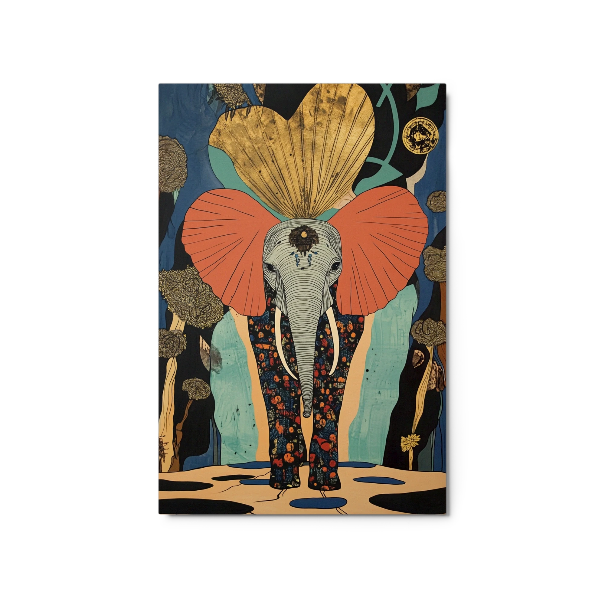 Surreal Elephant with Floral Patterns