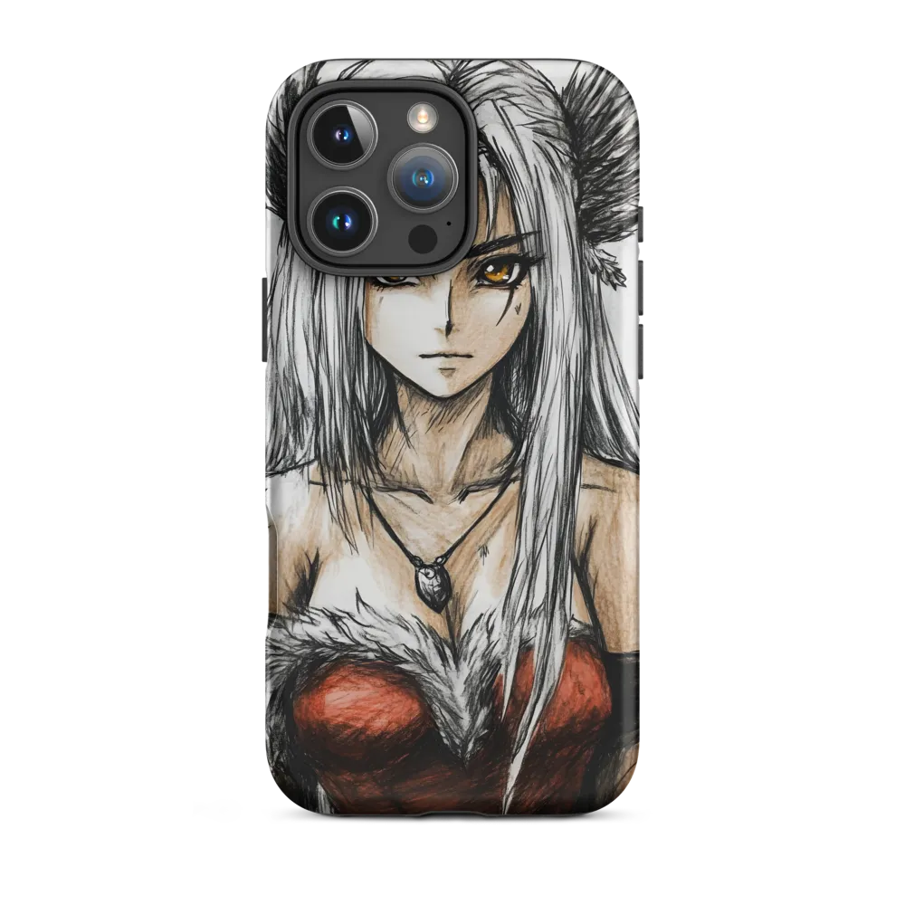 Anime Style Female Character Drawing | Phone Case