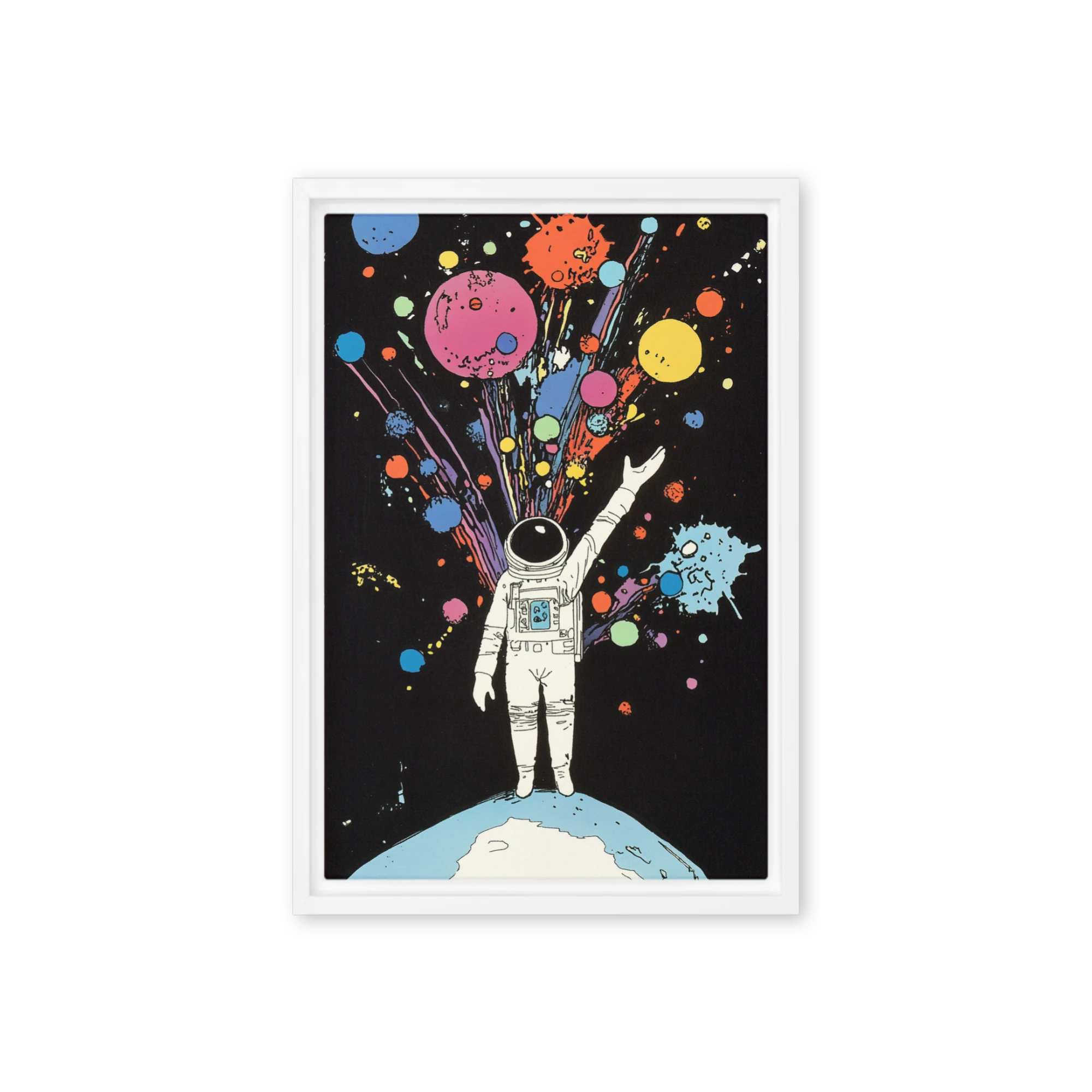 Astronaut in Colorful Space