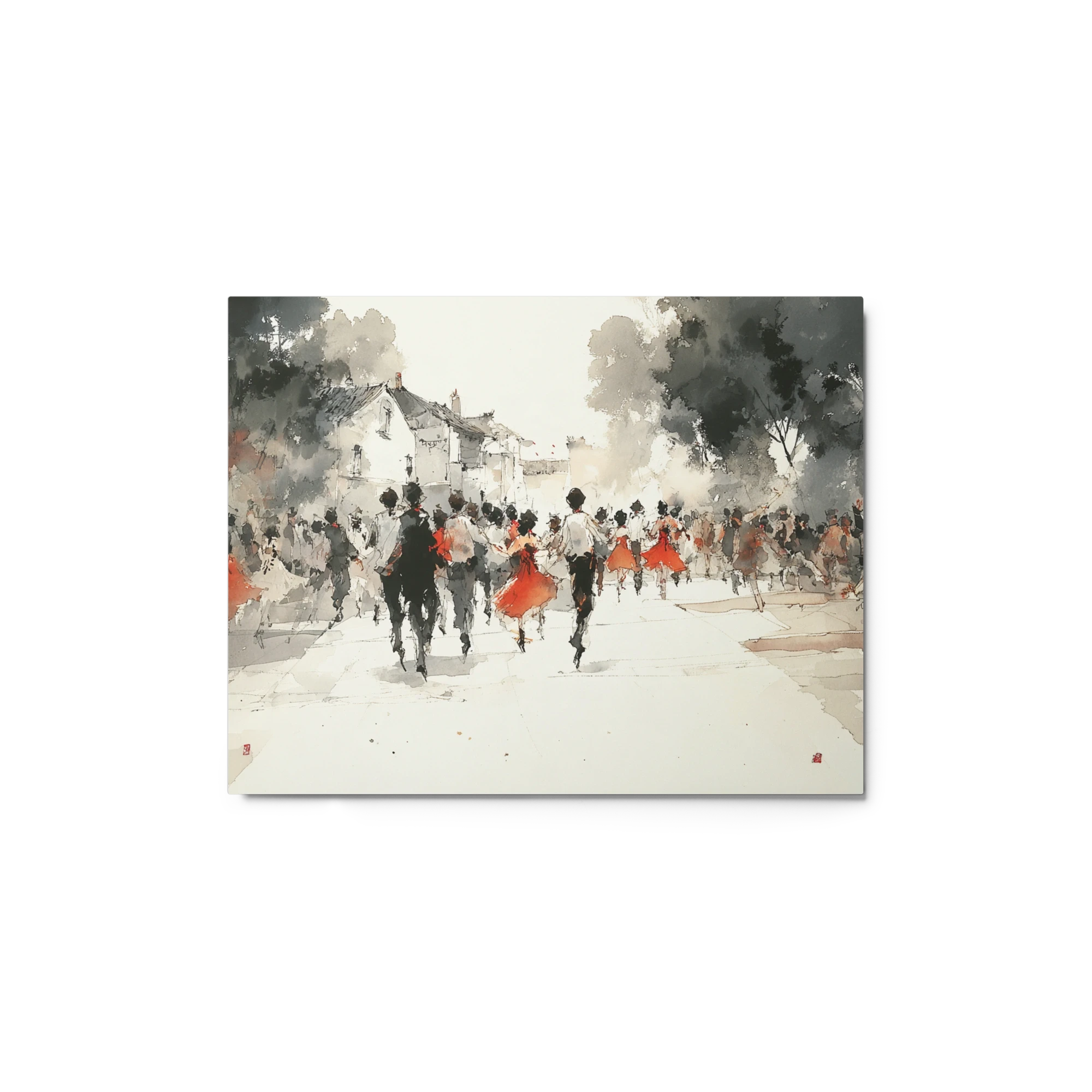 Street Dancers in Red