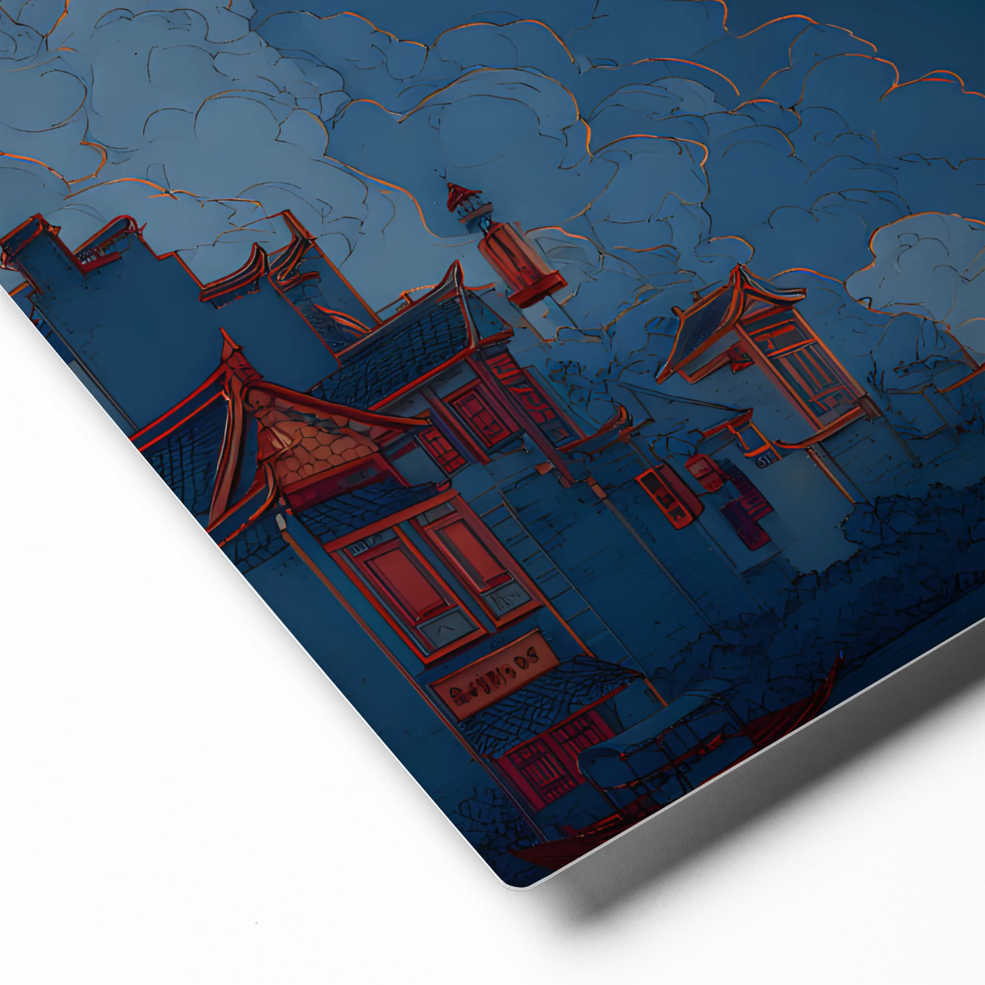 Tranquil Ukiyo-e Night 
 Canvas with Black Frame
