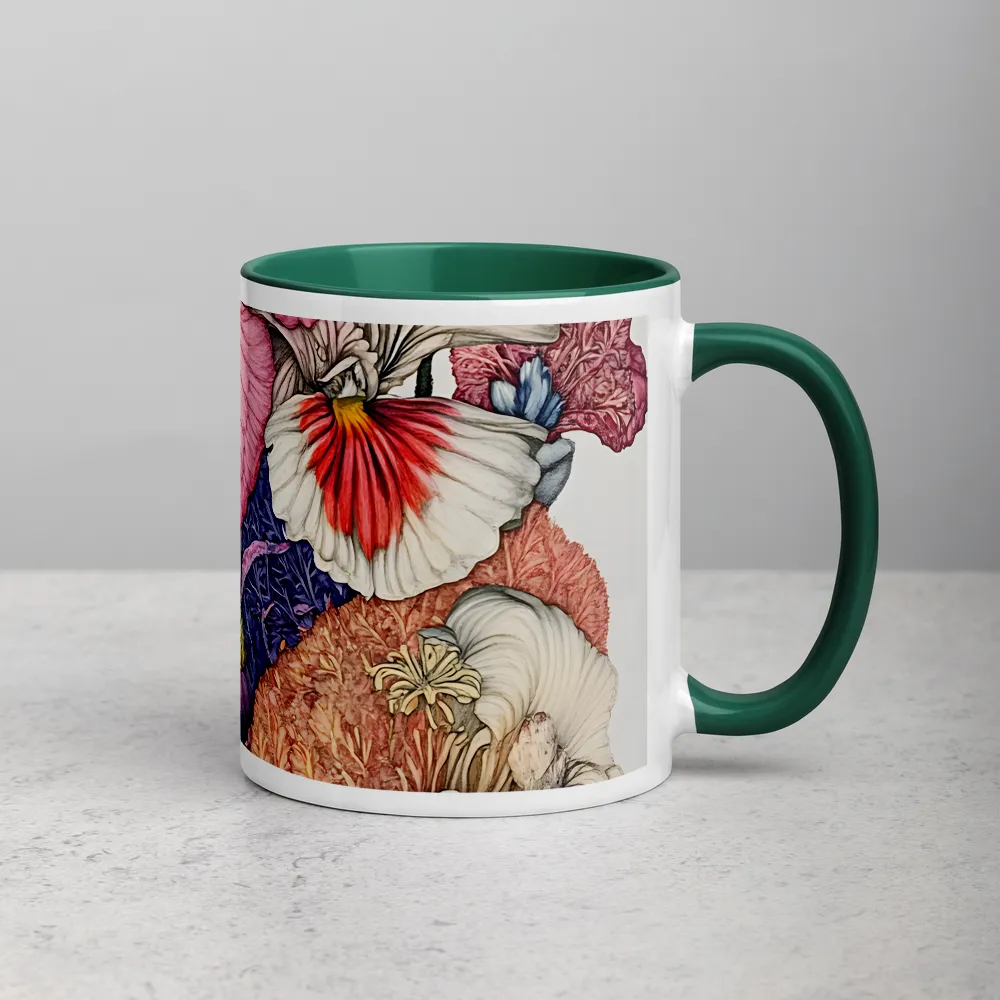 Whispering Botanicals 
 Mug with Dark Green inside