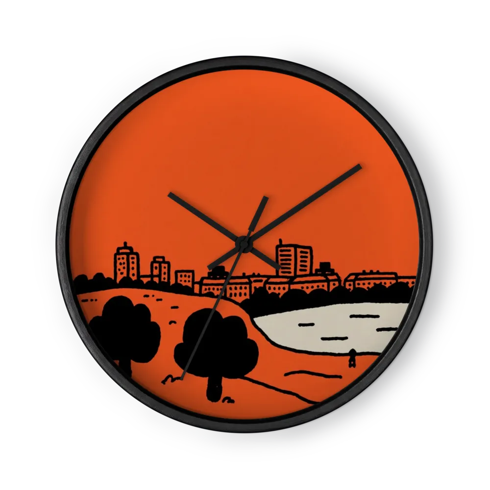 Orange Cityscape | Wall Clock