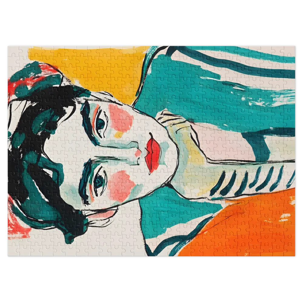 Expressive Pop Art Portrait 
 Jigsaw Puzzle in Tin Box