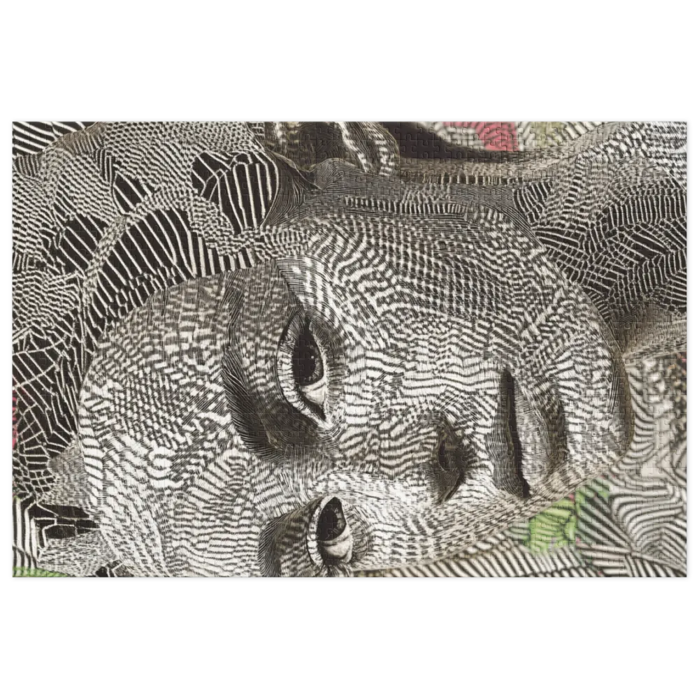 Rosto Gravado 
 Puzzle em caixa de metal