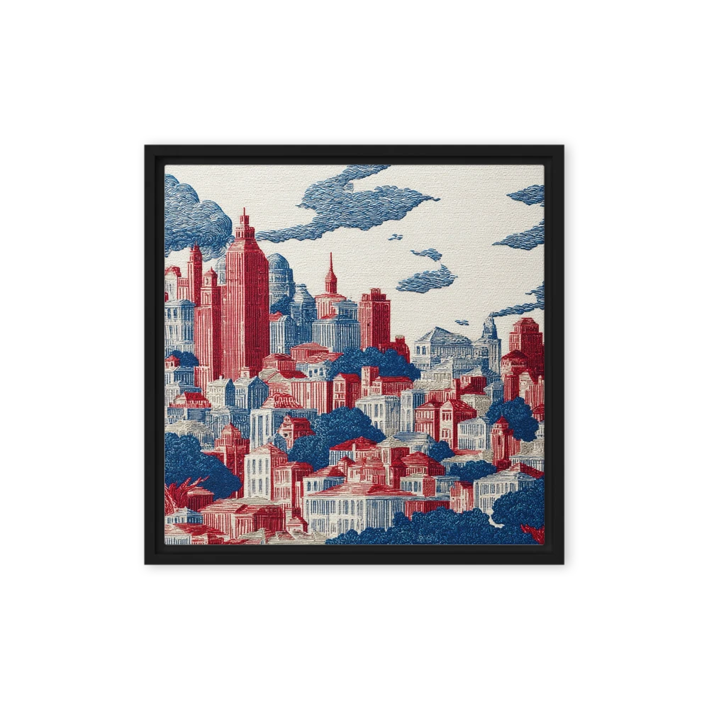 Red and Blue Metropolis | Art Print
