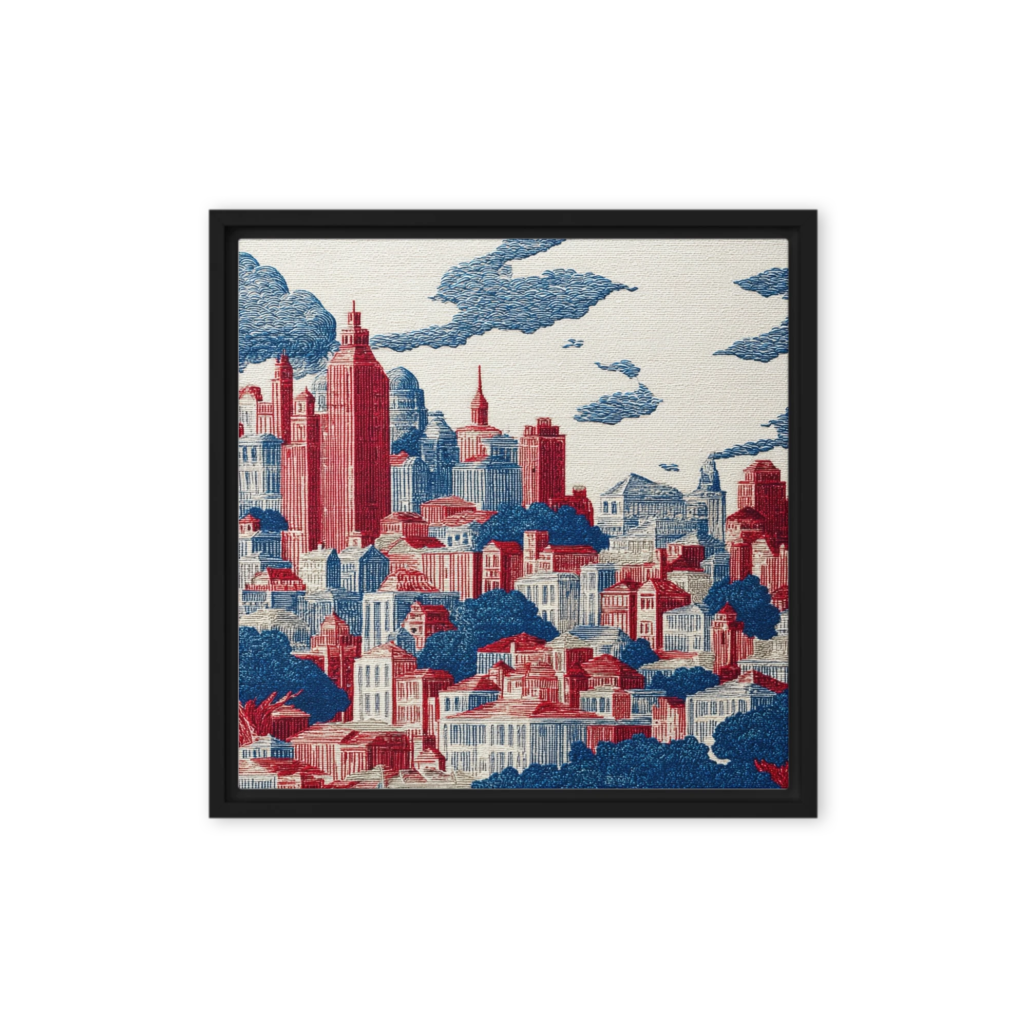 Red and Blue Metropolis | Art Print