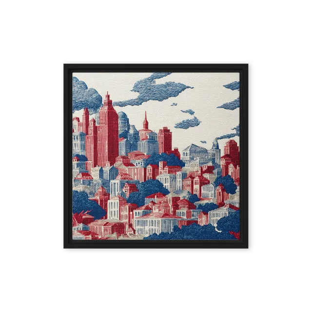Red and Blue Metropolis | Art Print