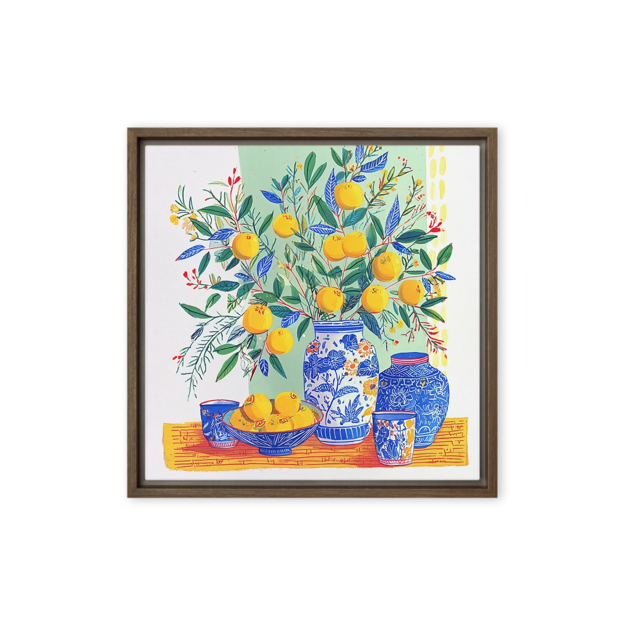Citrus and Cobalt Vases