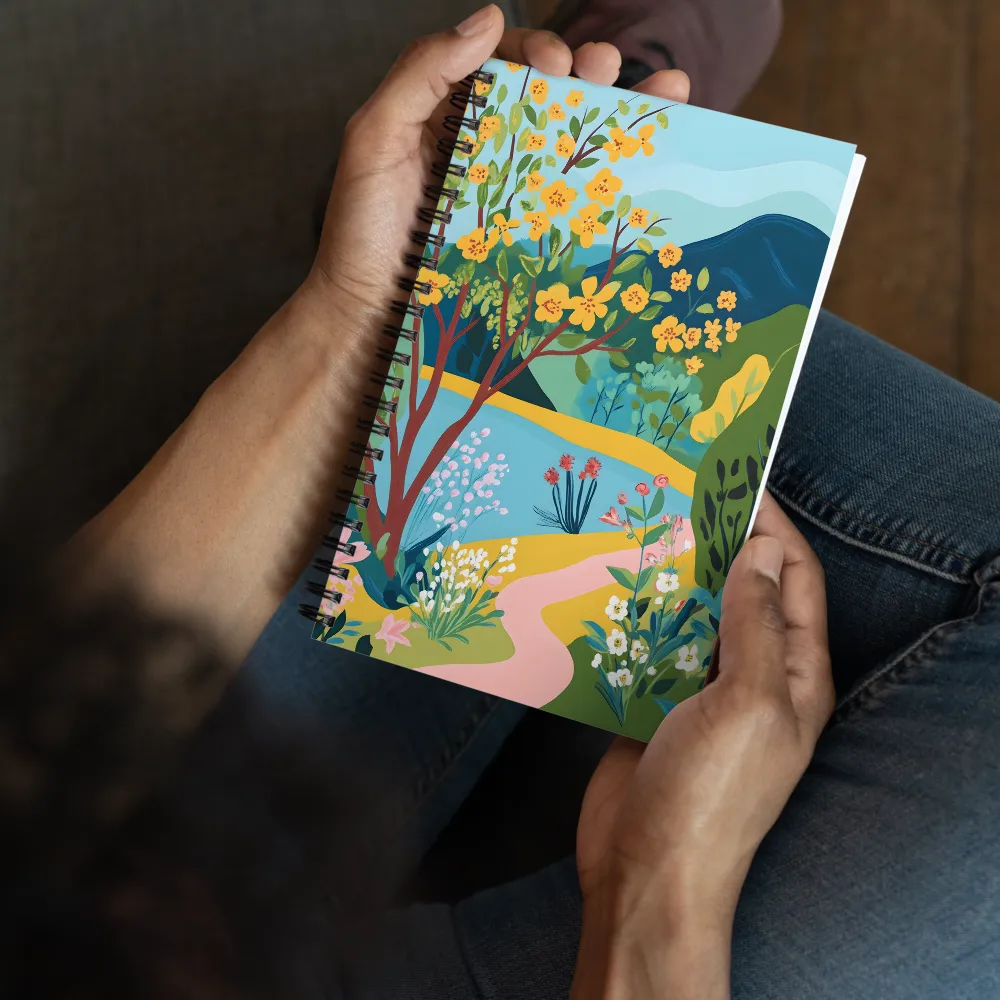 Sunny Path Through Blooming Gardens 
 Spiral Notebook | 140 pages