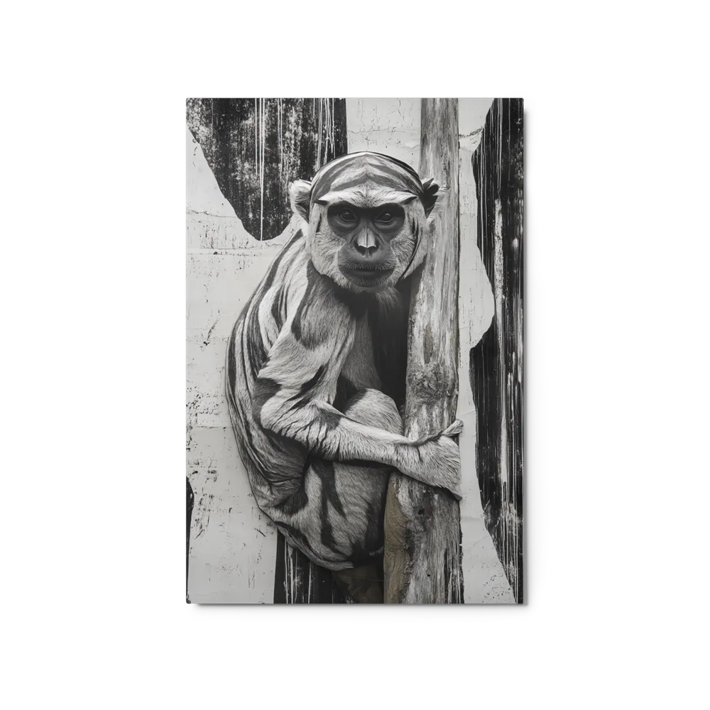 Primate Gaze on Distressed Wall | Art Print