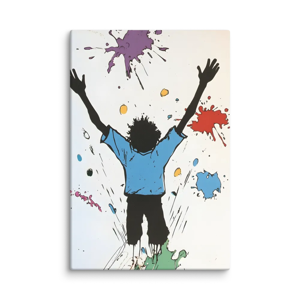 Exuberant Splatters of Youth 
 Canvas with White Frame