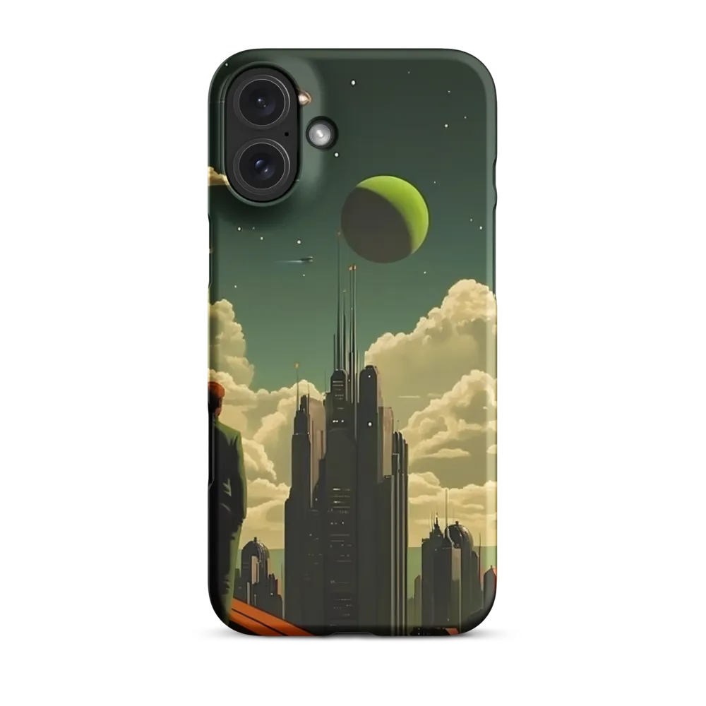 Futuristic Cityscape with Celestial Bodies | Phone Case