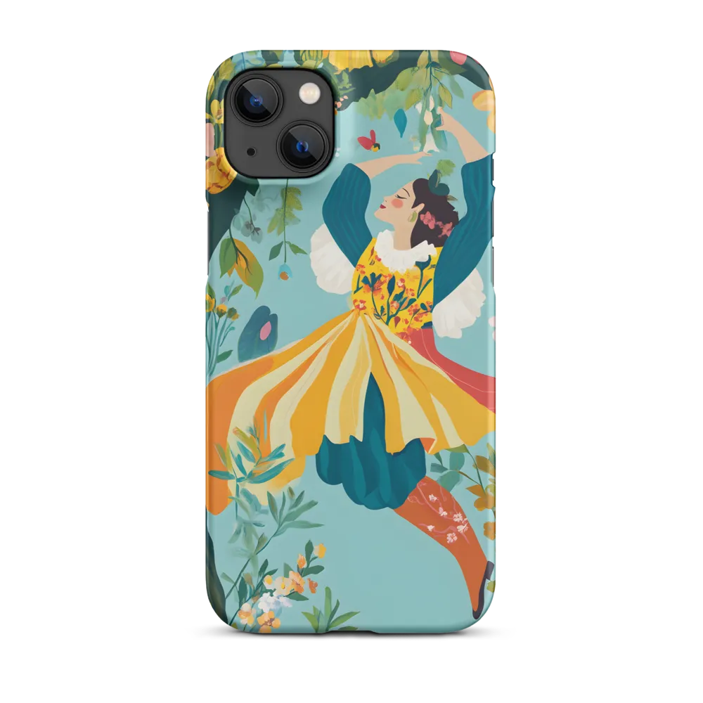 Joyful Female Figure in Floral Nature | Phone Case