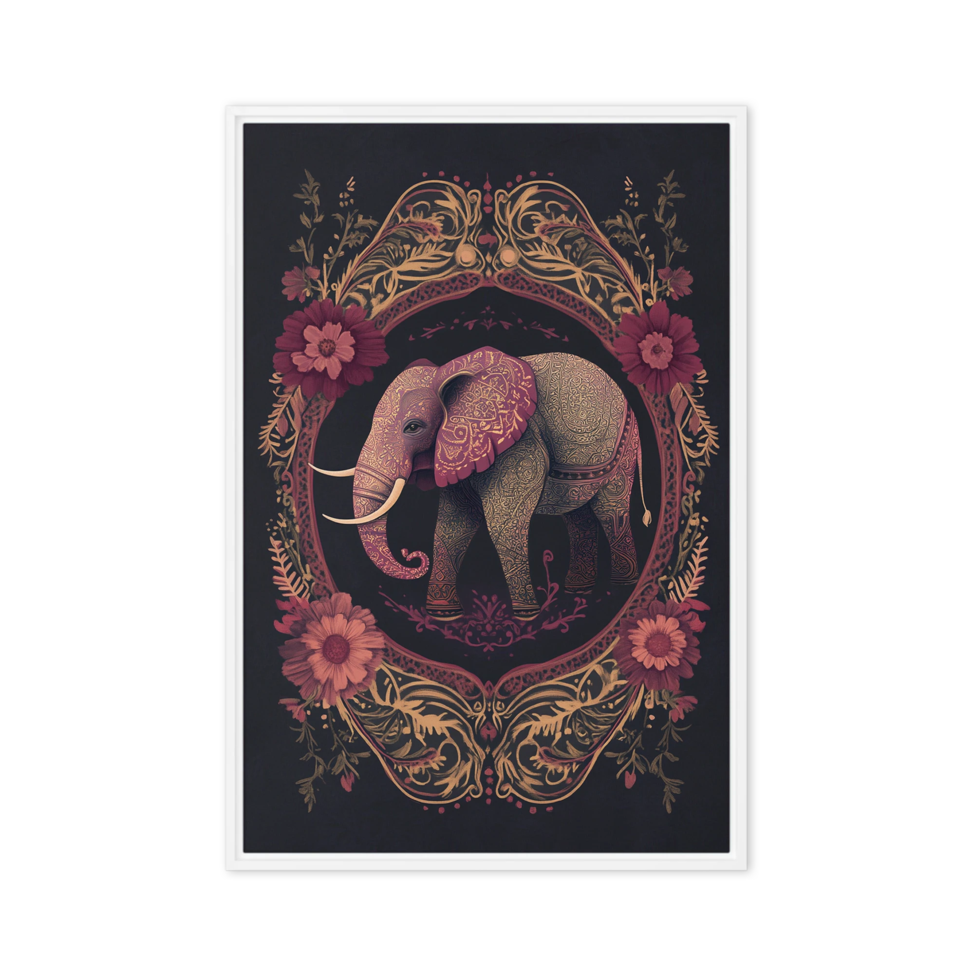 Ornate Elephant Floral Art