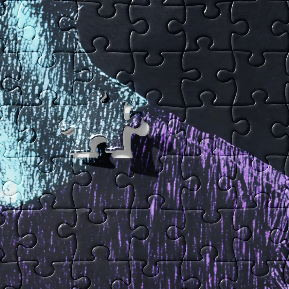 Violet-Cyan Hatch Portrait 
 Jigsaw Puzzle